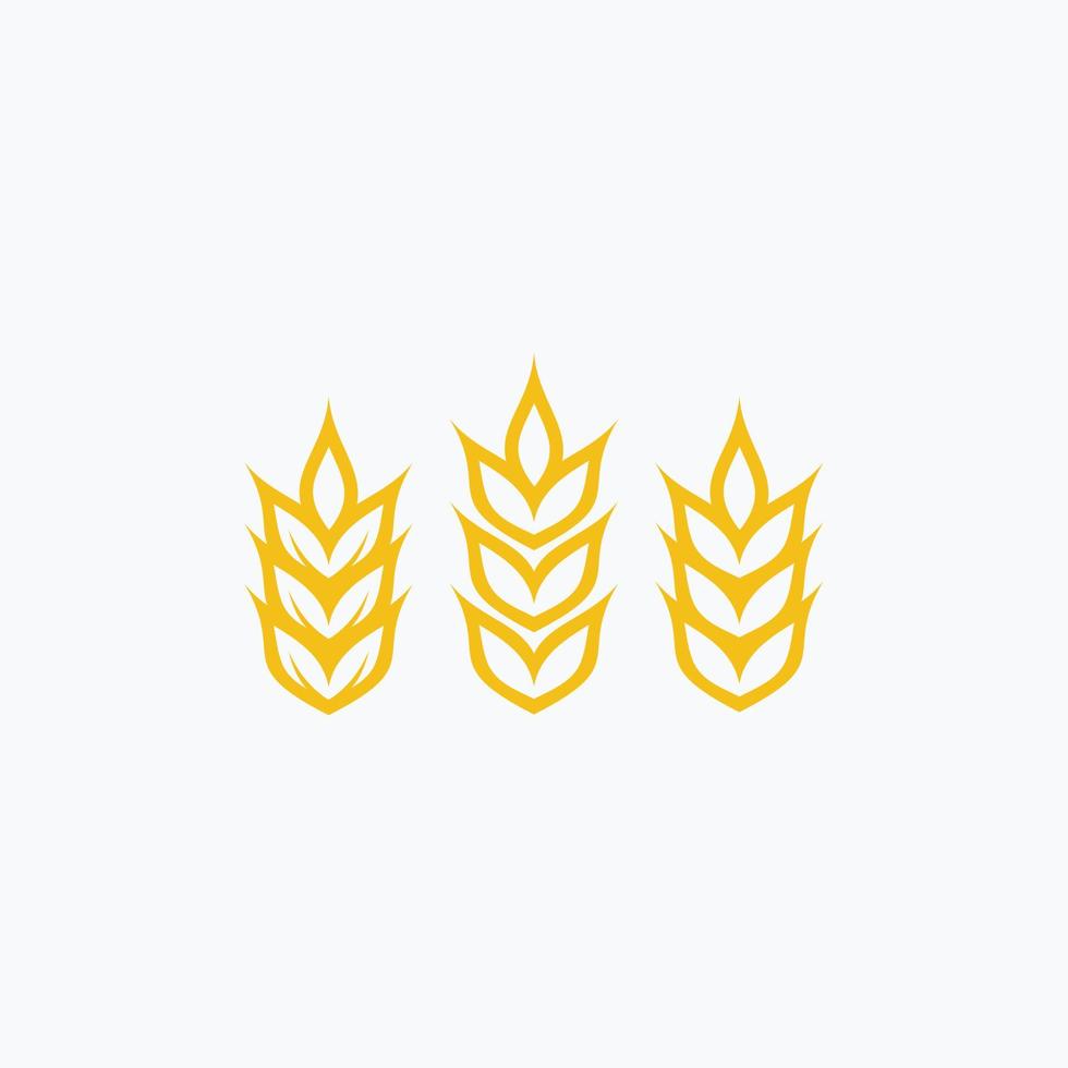 logo plano de icono de trigo vector