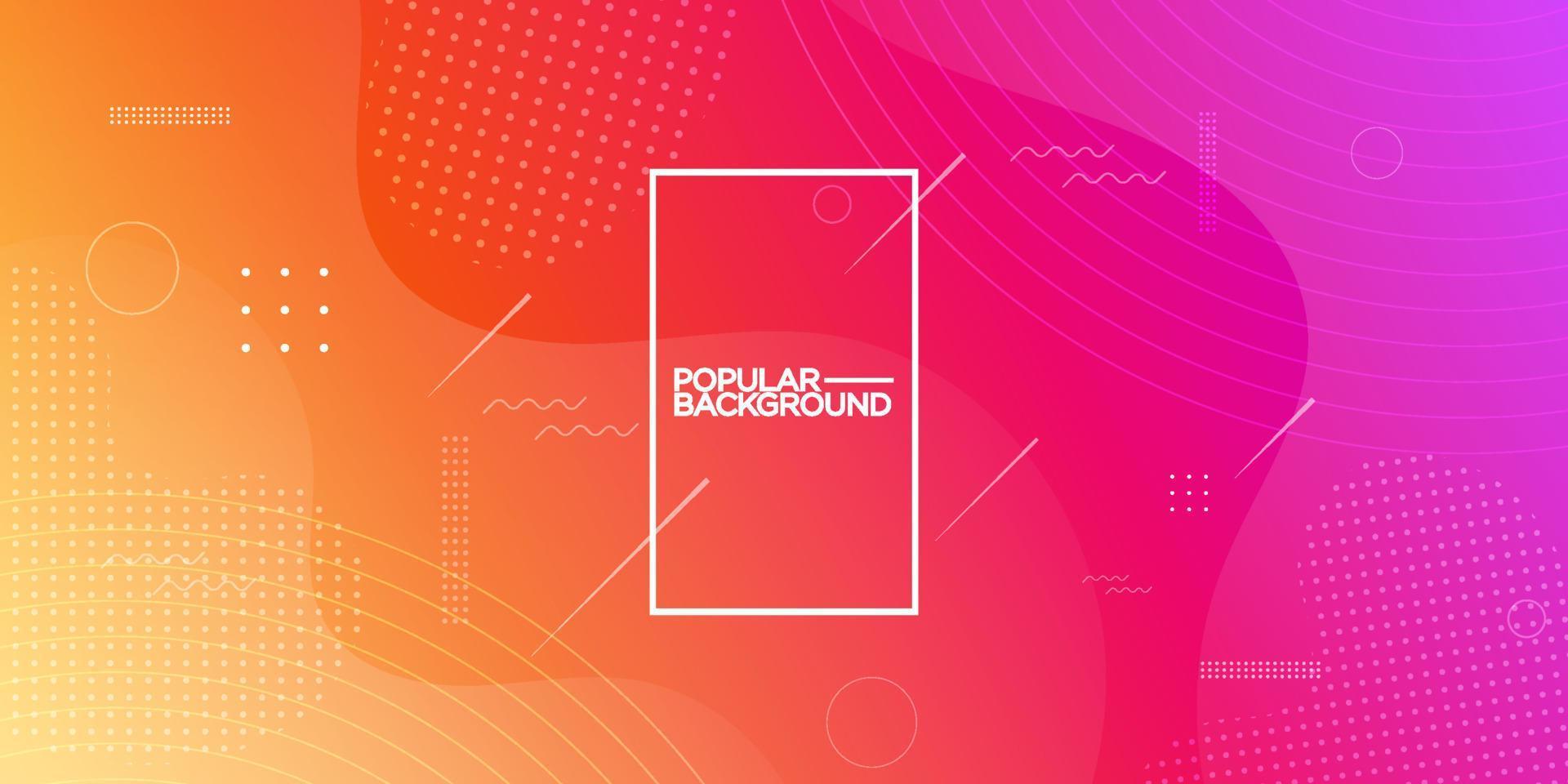 Popular abstract bright pink orange gradient illustration background with simple wave style. cool design.Eps10 vector