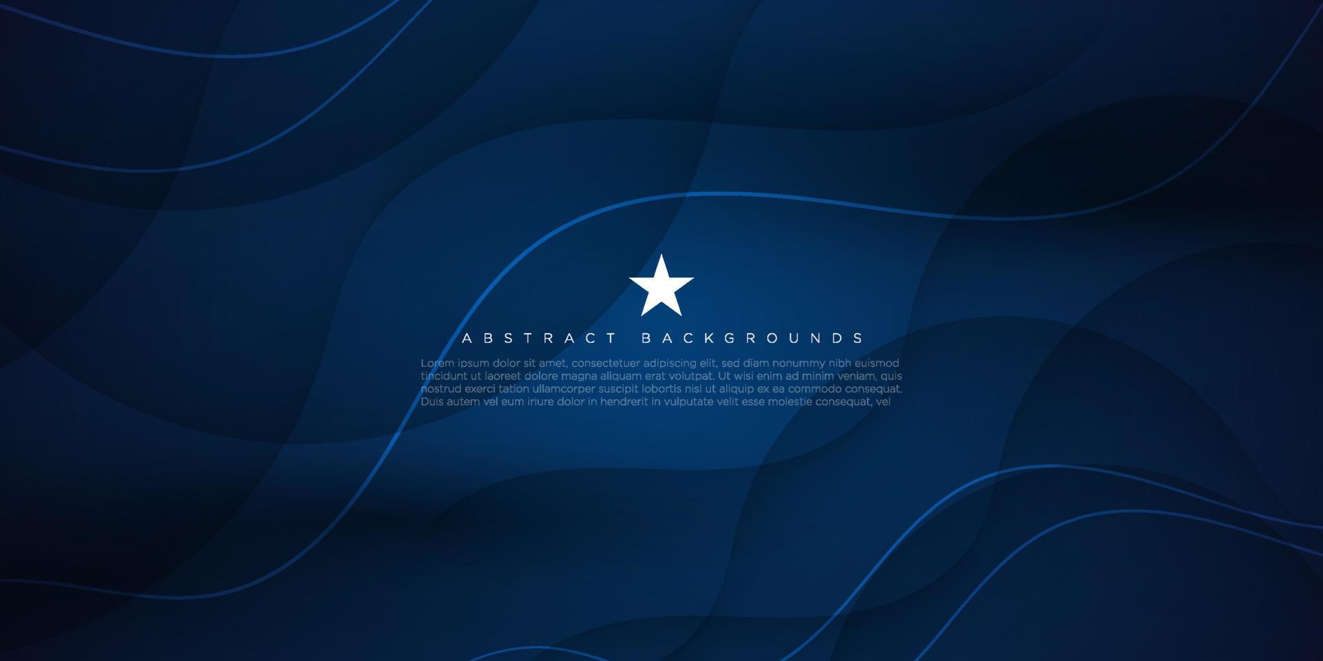Dark blue wave abstract background with wavy lines design. Vector Eps10