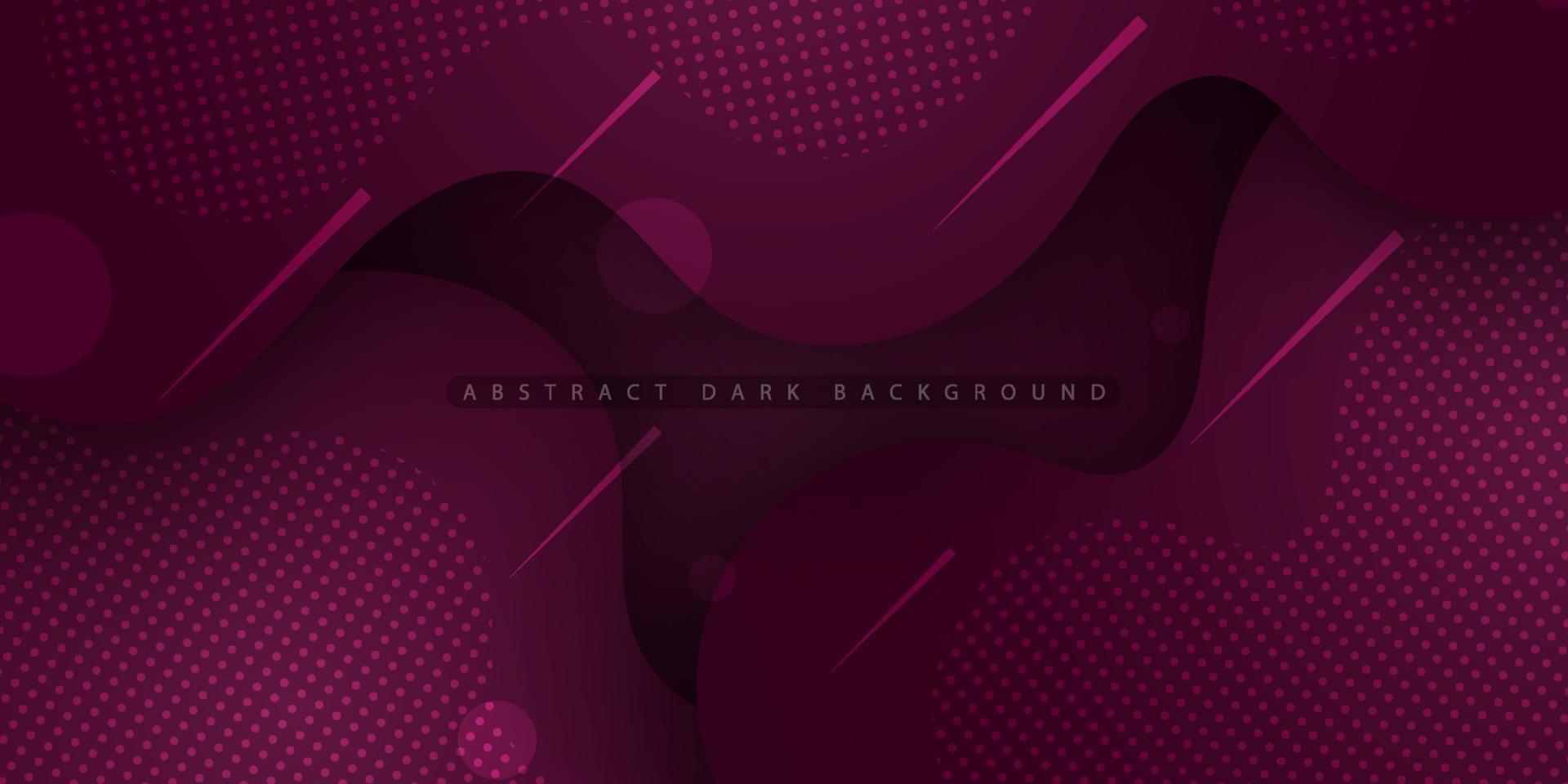Dark red and purple gradient background with dynamic wave shapes. Abstract template and modern stylish design. Eps10 vector