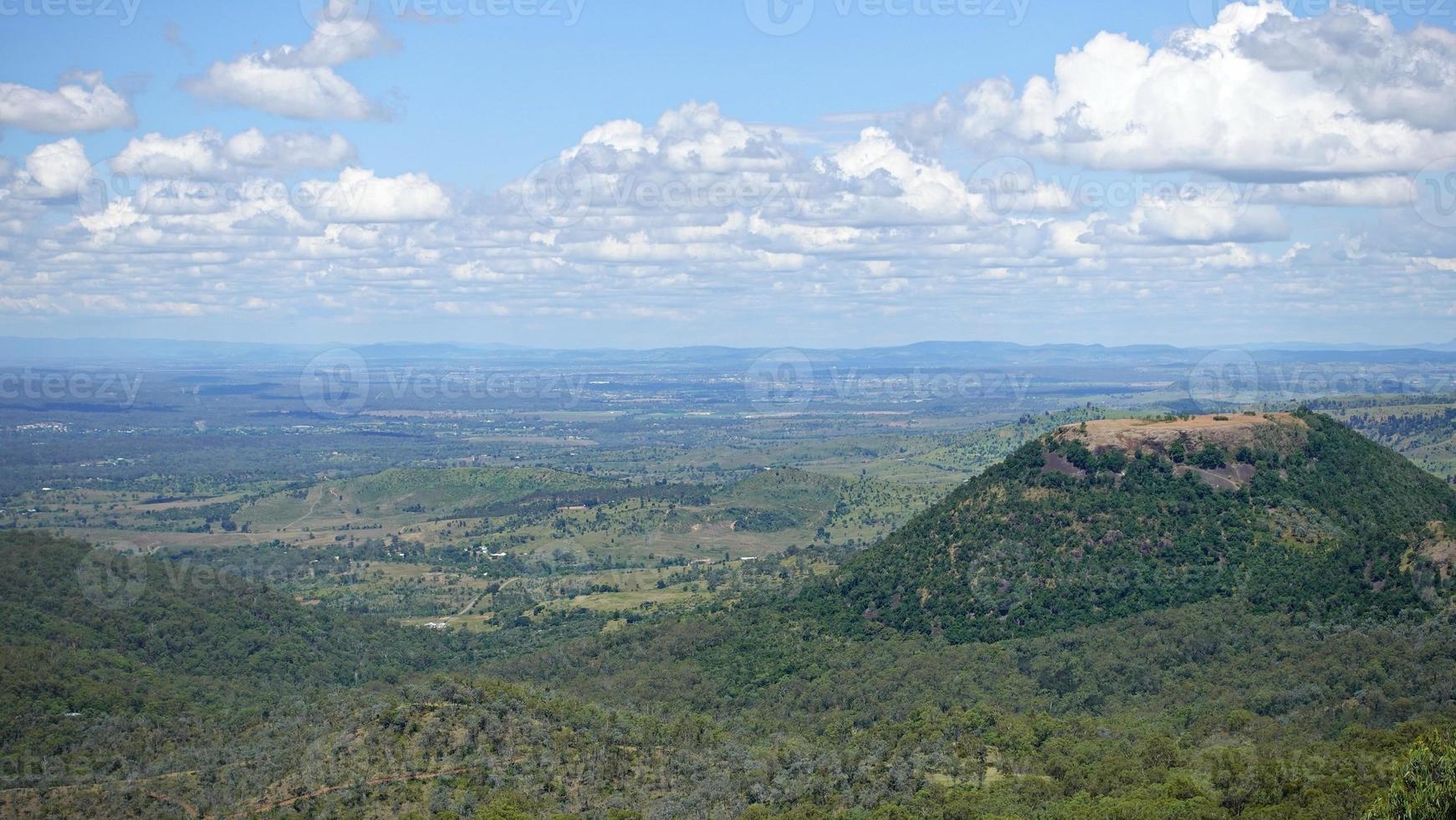 Cloudy sky view at the top of mountain at Toowoomba picnic point lookout on the crest of the Great Dividing Range around 700 metres 2,300 ft above sea level, Queensland, Australia. photo