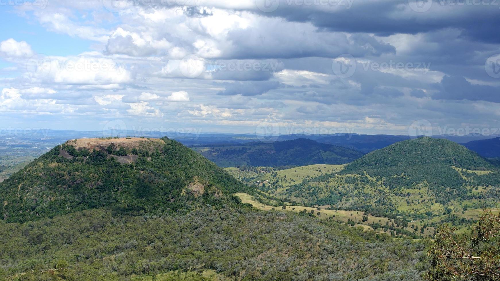 Cloudy sky view at the top of mountain at Toowoomba picnic point lookout on the crest of the Great Dividing Range around 700 metres 2,300 ft above sea level, Queensland, Australia. photo