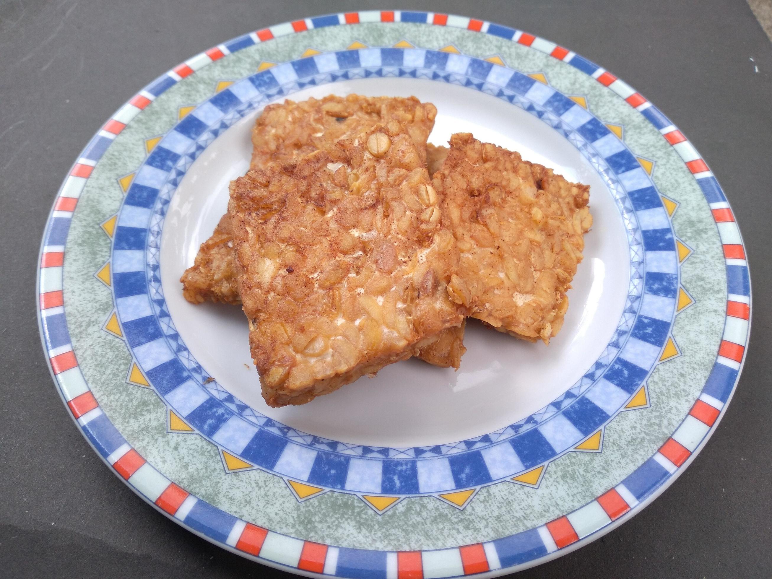 famoso alimento de la cocina javanesa, tempe o tempeh hecho de proceso