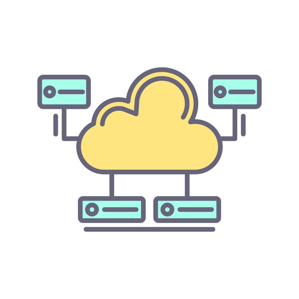 icono de vector de base de datos en la nube