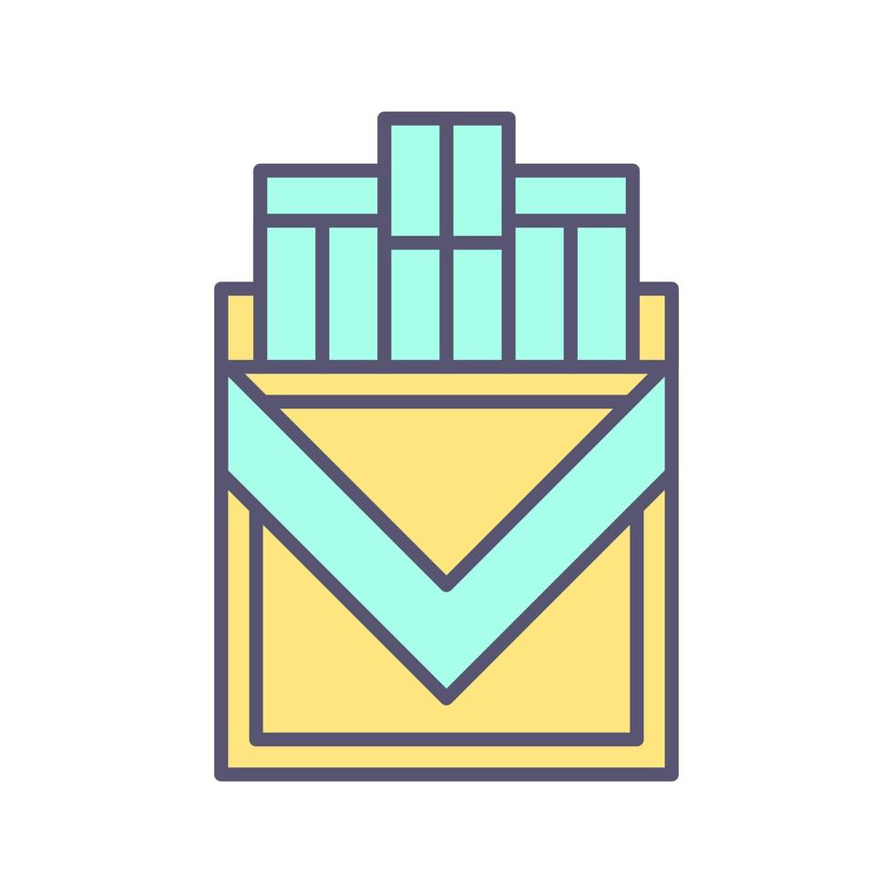 icono de vector de paquete de cigarrillos