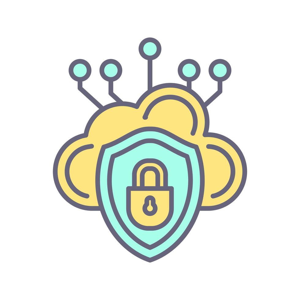 Cloud Security Vector Icon