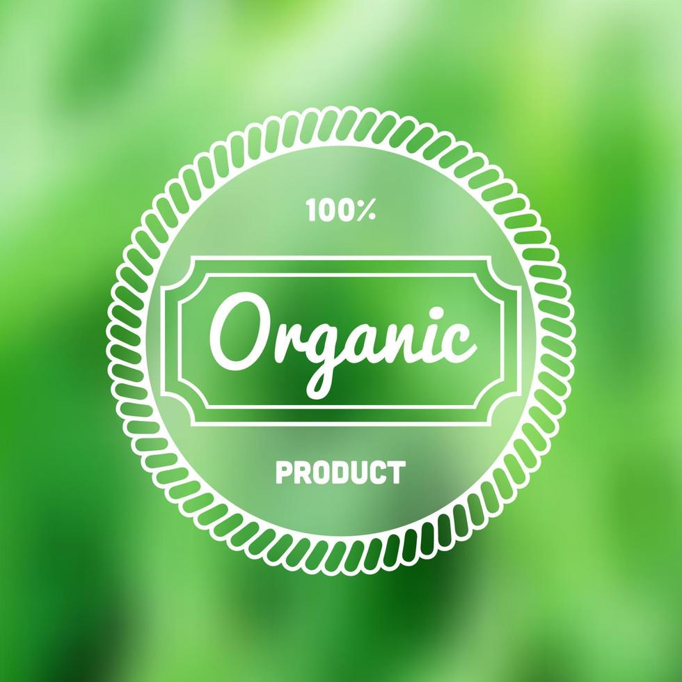 Natural vintage styled vector label on blurry background