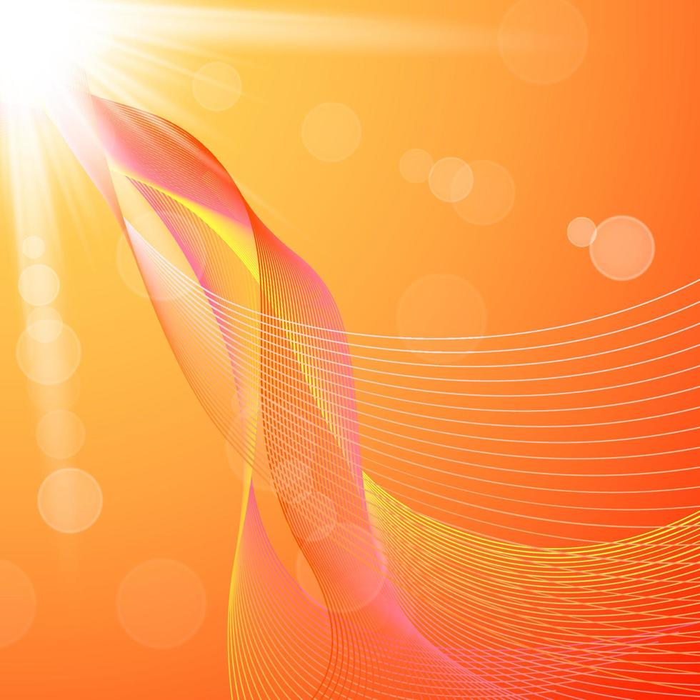 Abstract vector background with orange blended lines and flares