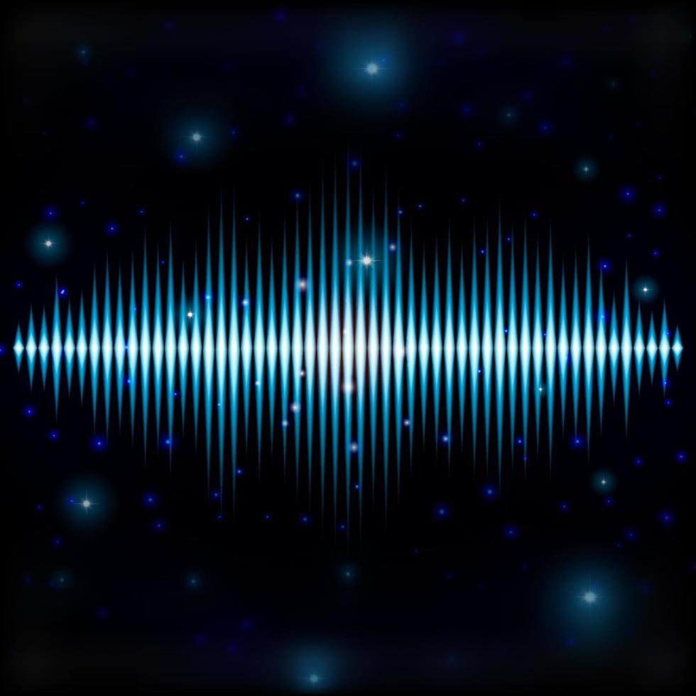 Mystic shiny sound sign with sparkles in blurred galaxy vector