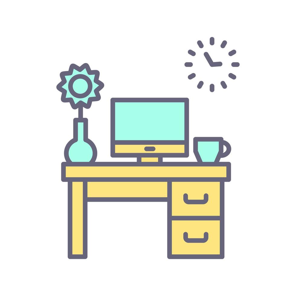 icono de vector de mesa de trabajo