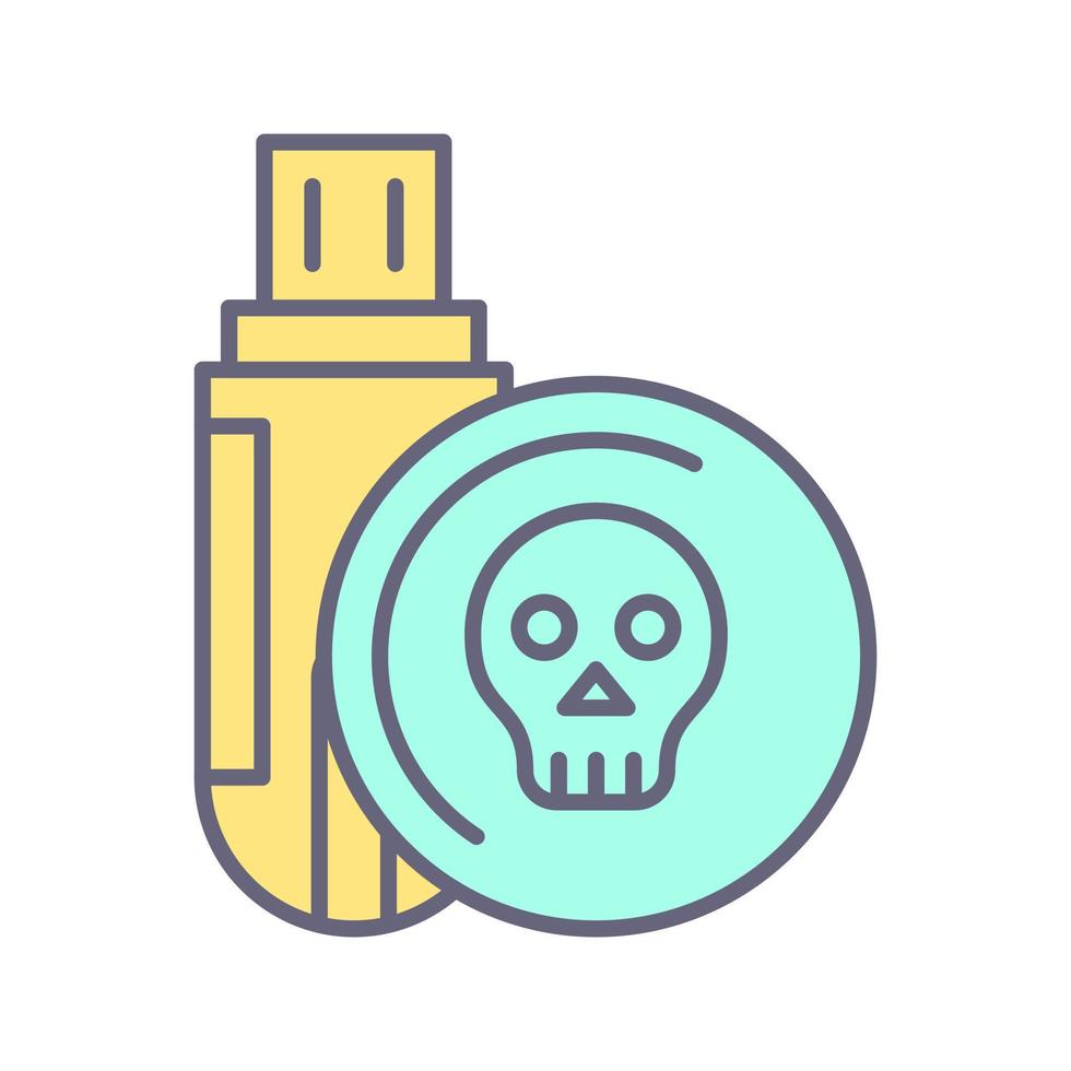 icono de vector de unidad usb infectado