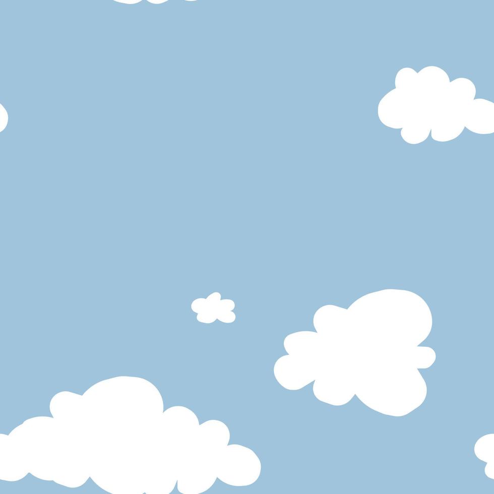 Vector seamless pattern with sky and clouds