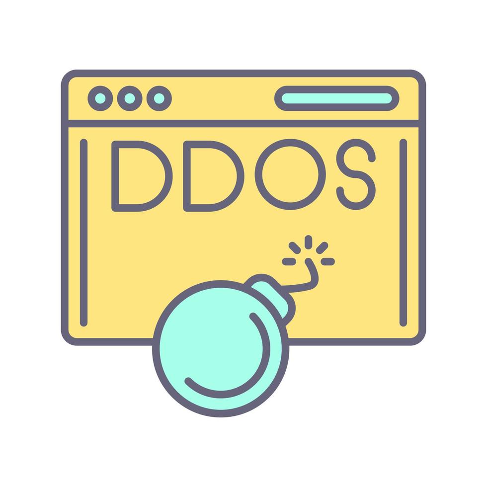 icono de vector de ataque ddos