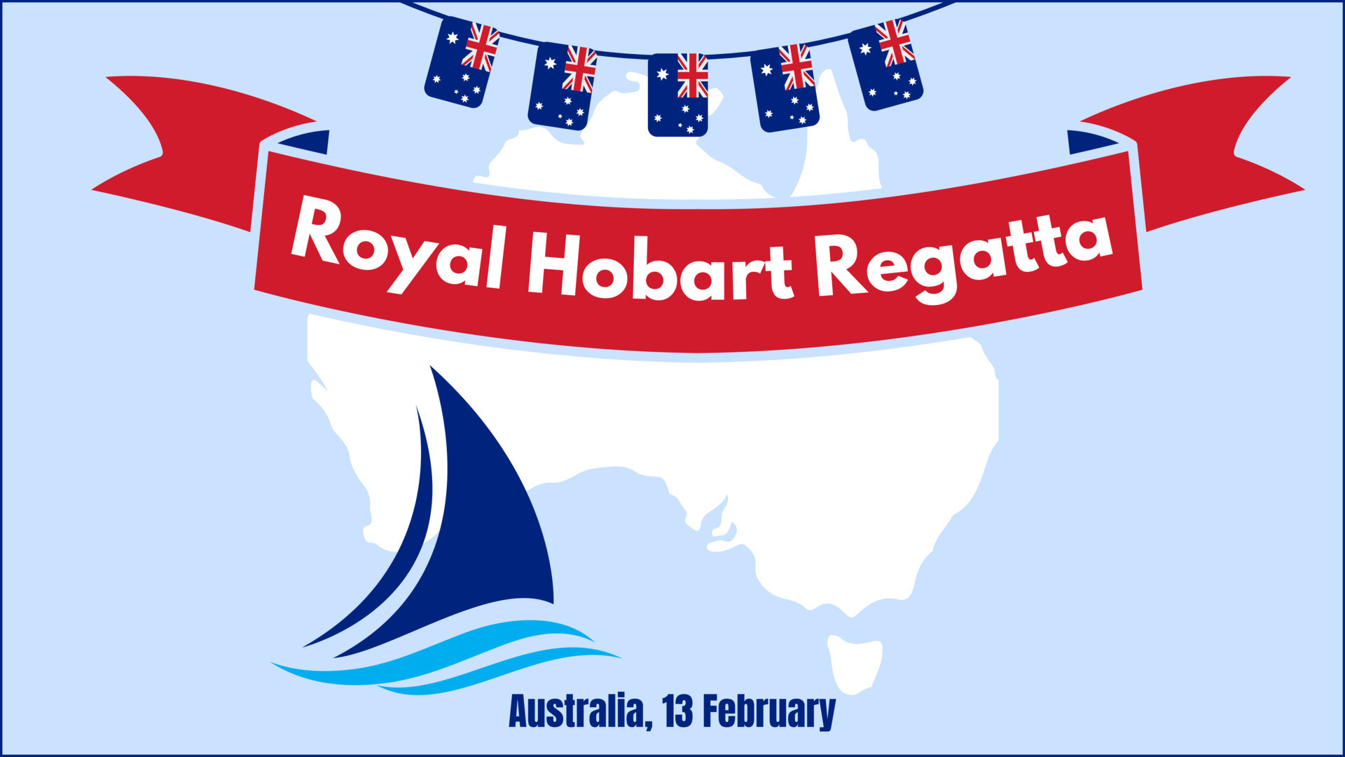 Royal Hobart Regatta Day Illustration, Australia 13 February. Suitable
