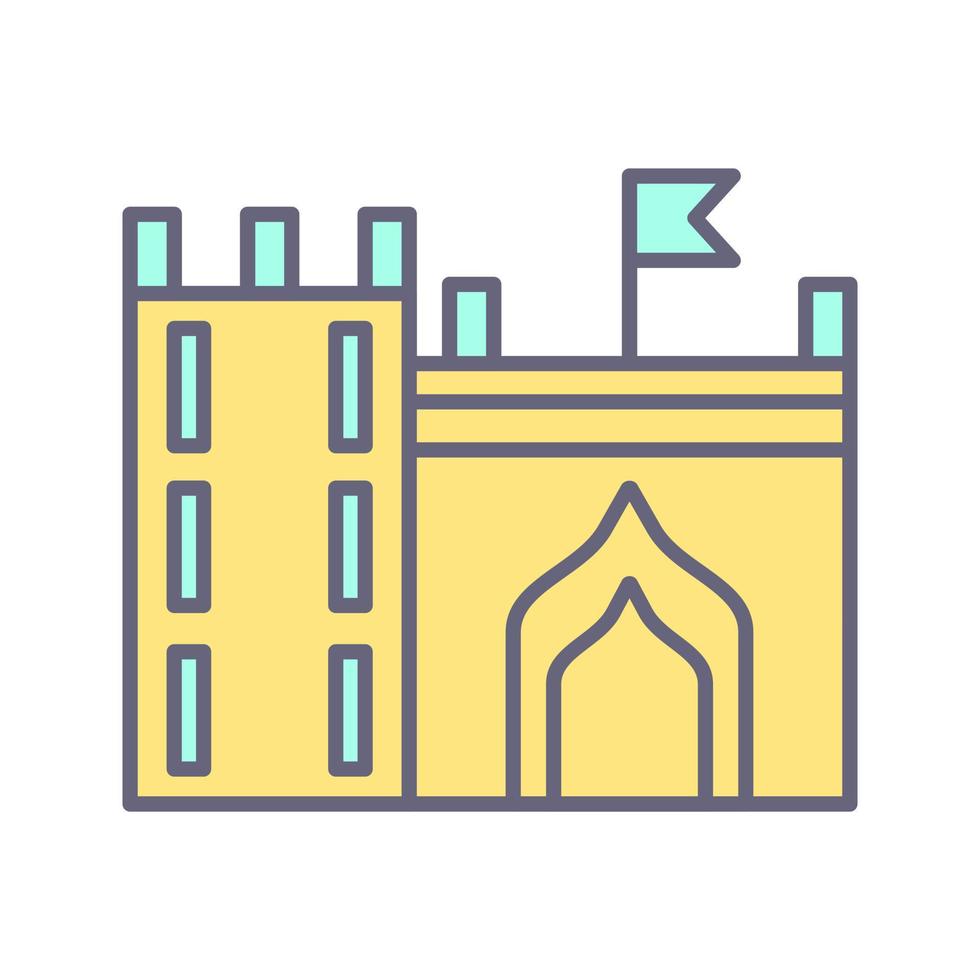 Castle with Flag Vector Icon