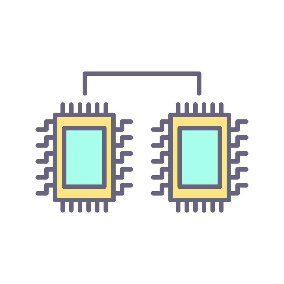 Processors Connected Vector Icon