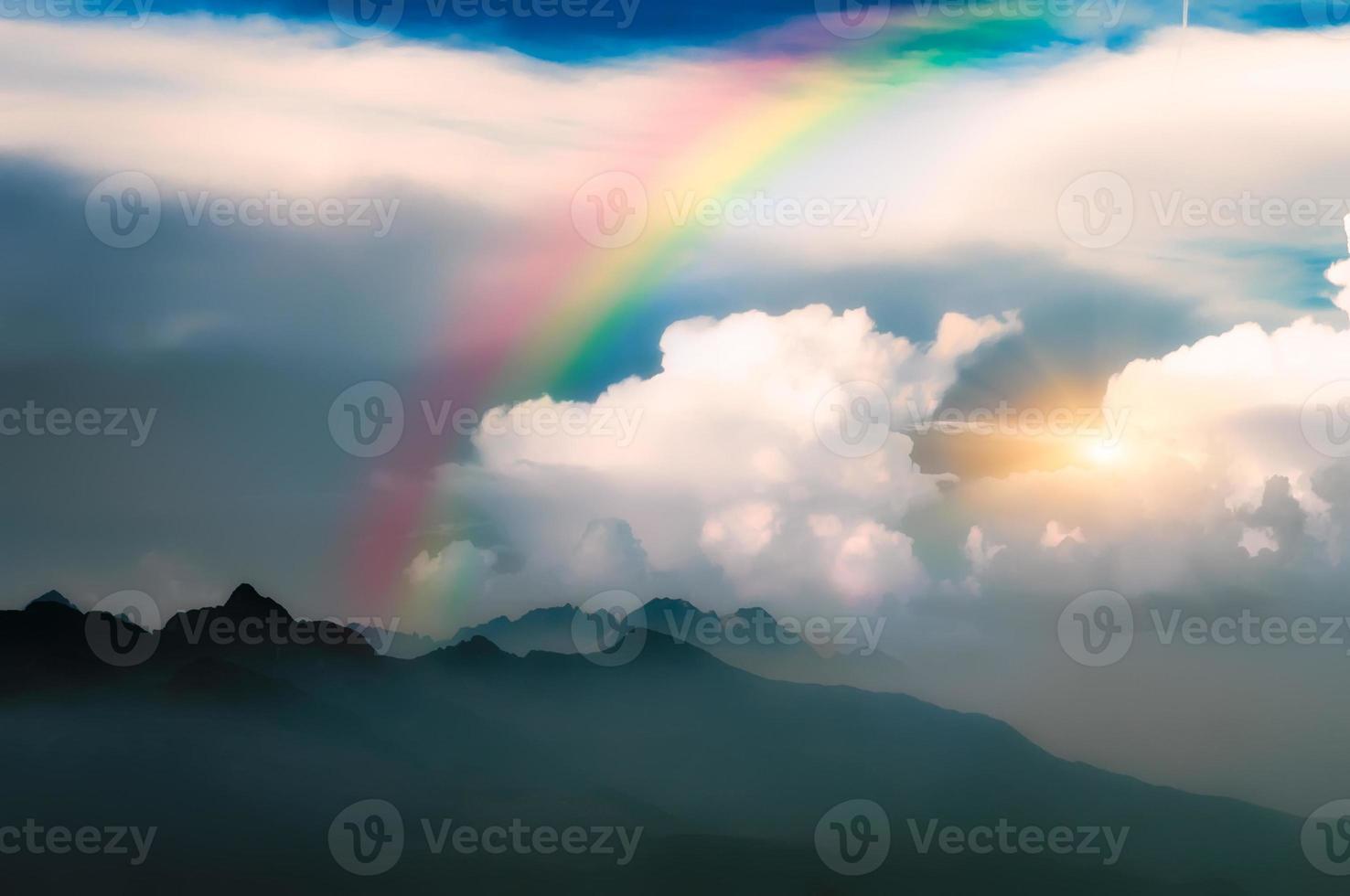 rainbow in the  mountain photo