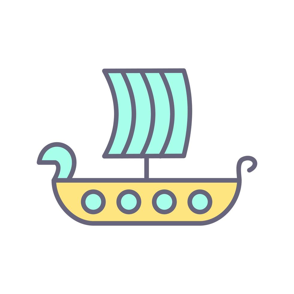 Viking Ship Vector Icon