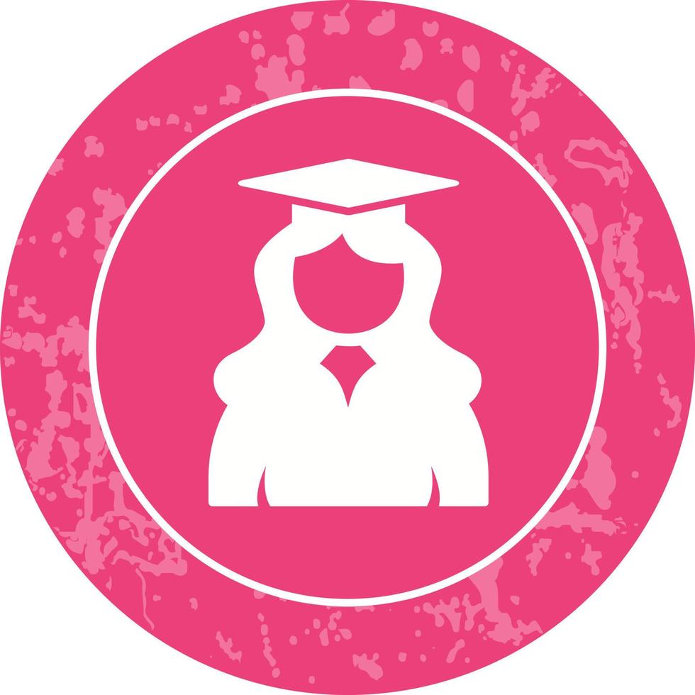 Unique Female Graduate Vector Icon