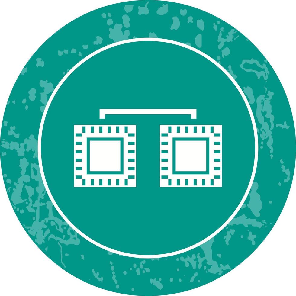 Unique Processors Connected Vector Icon