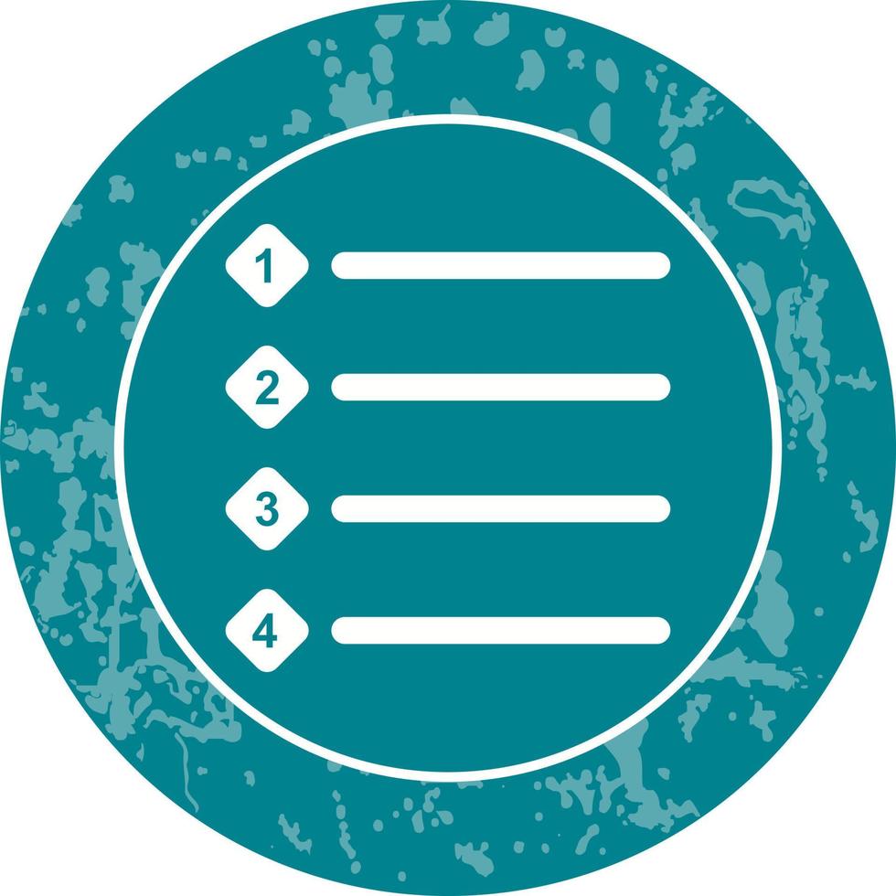 Unique Numbered list Vector Icon