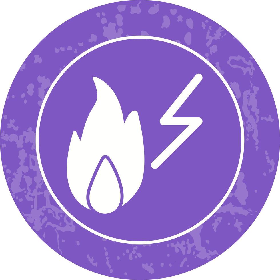 Unique Electricity Fire Vector Icon