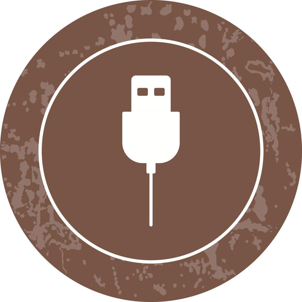 icono de vector de cable usb único