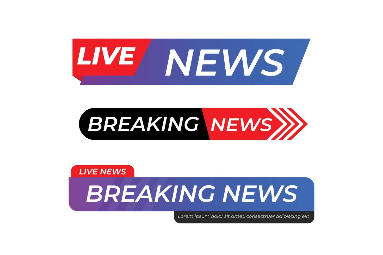 Breaking news collection vector design.