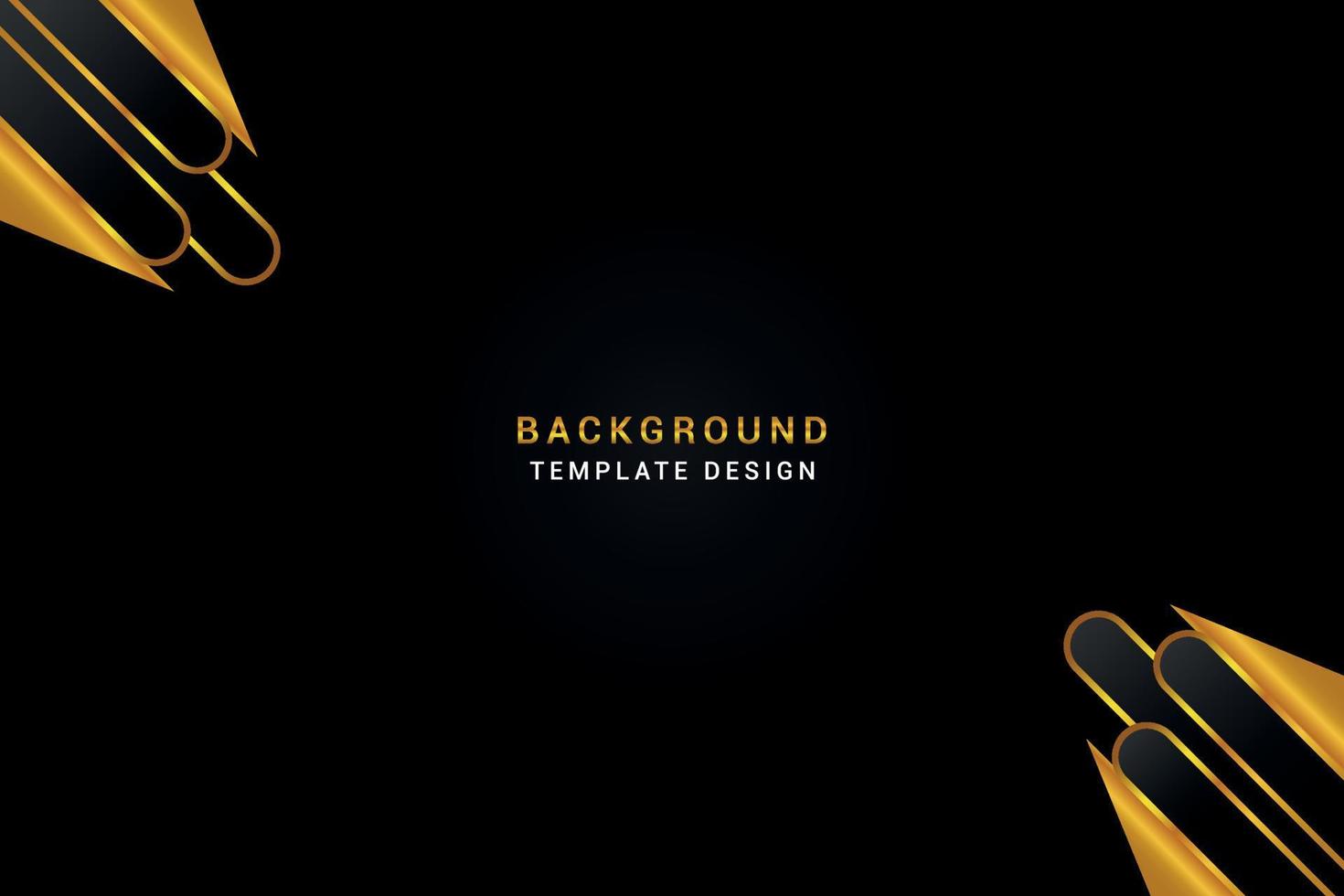 Golden Gradient And with Creative Shape Vector Black Background Template.