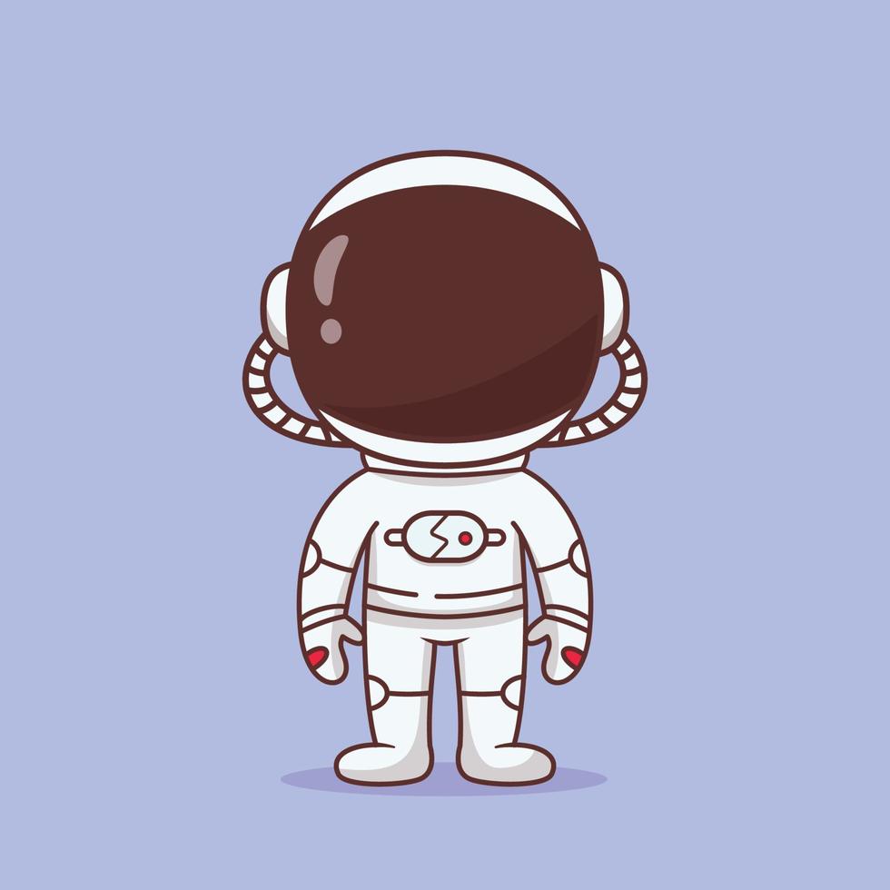 astronauta en traje espacial completo ilustración de dibujos animados vector