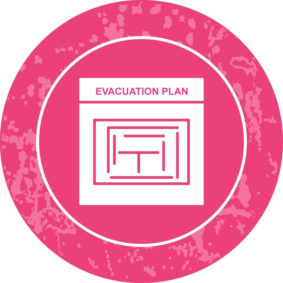 icono de vector de plan de evacuación