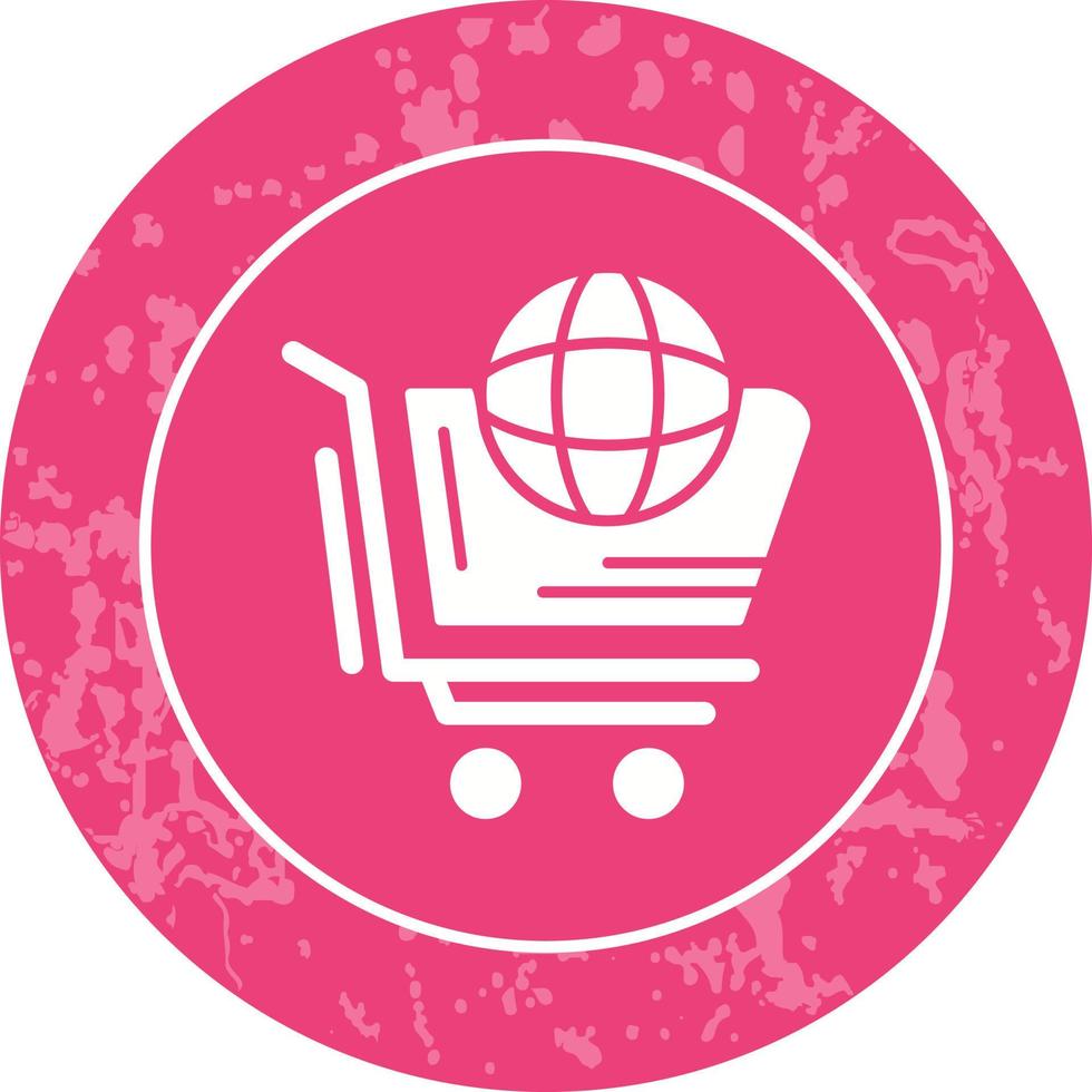 icono de vector de compras del mundo