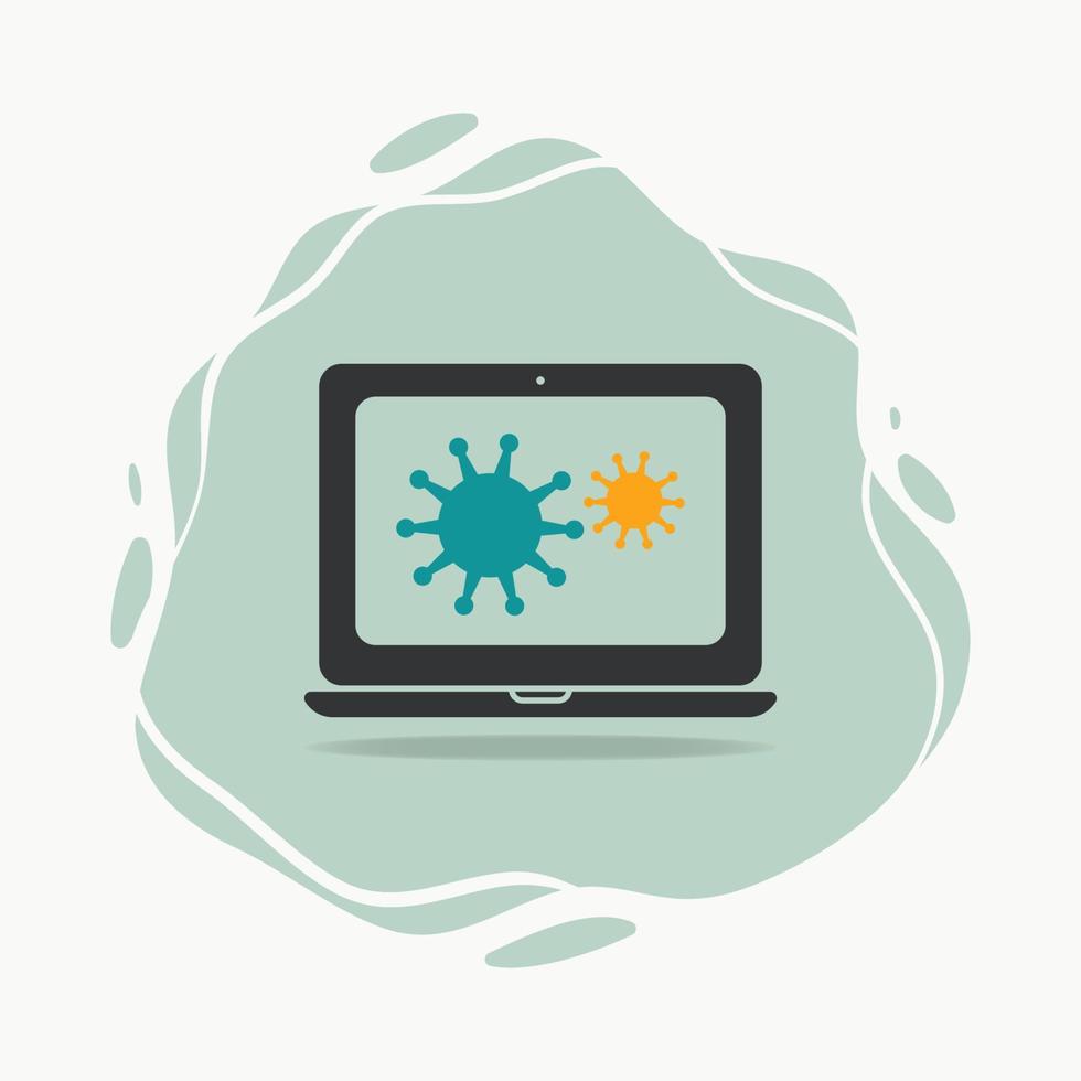 Laptop virus icon graphic design vector illustration