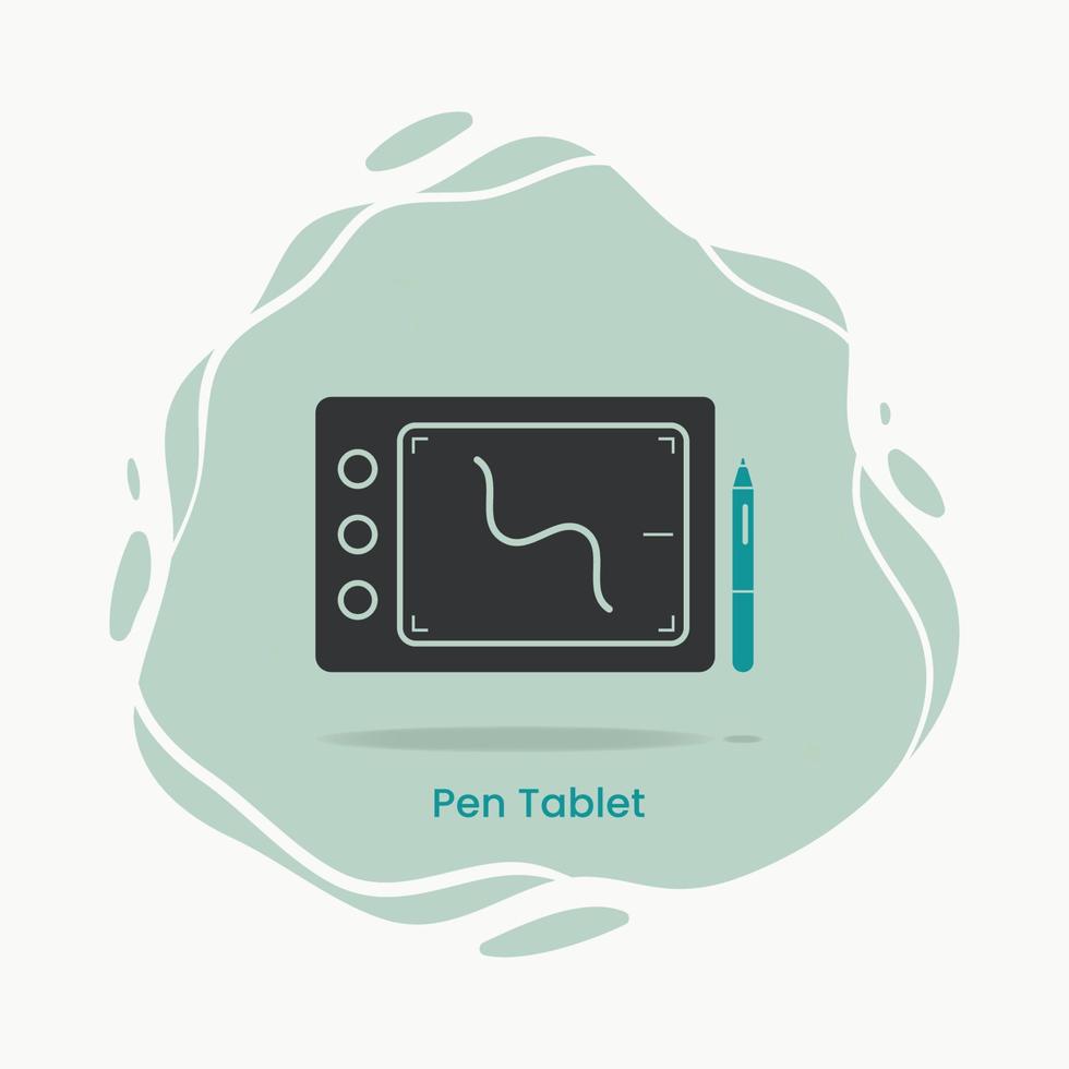 Pen tablet and stylus icon. Drawing tablet concept graphic design vector illustration