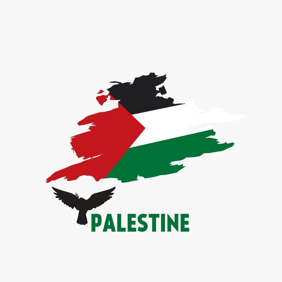 illustration vector of palestine flag and dove symbol of peace perfect for print,poster,etc