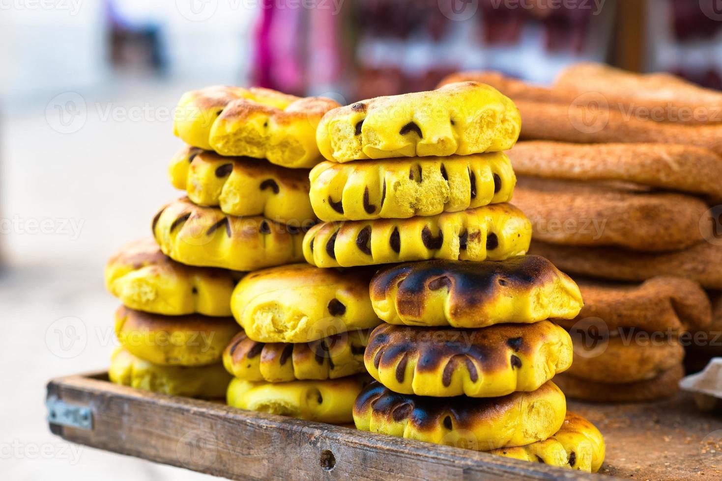 Stacks of bread, selling in Jerusalem Souk photo