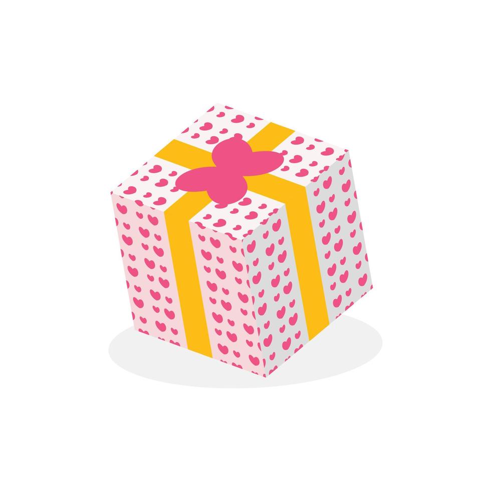 icono de caja de regalo colorido. ilustración vectorial para el día de san valentín o cumpleaños. vector