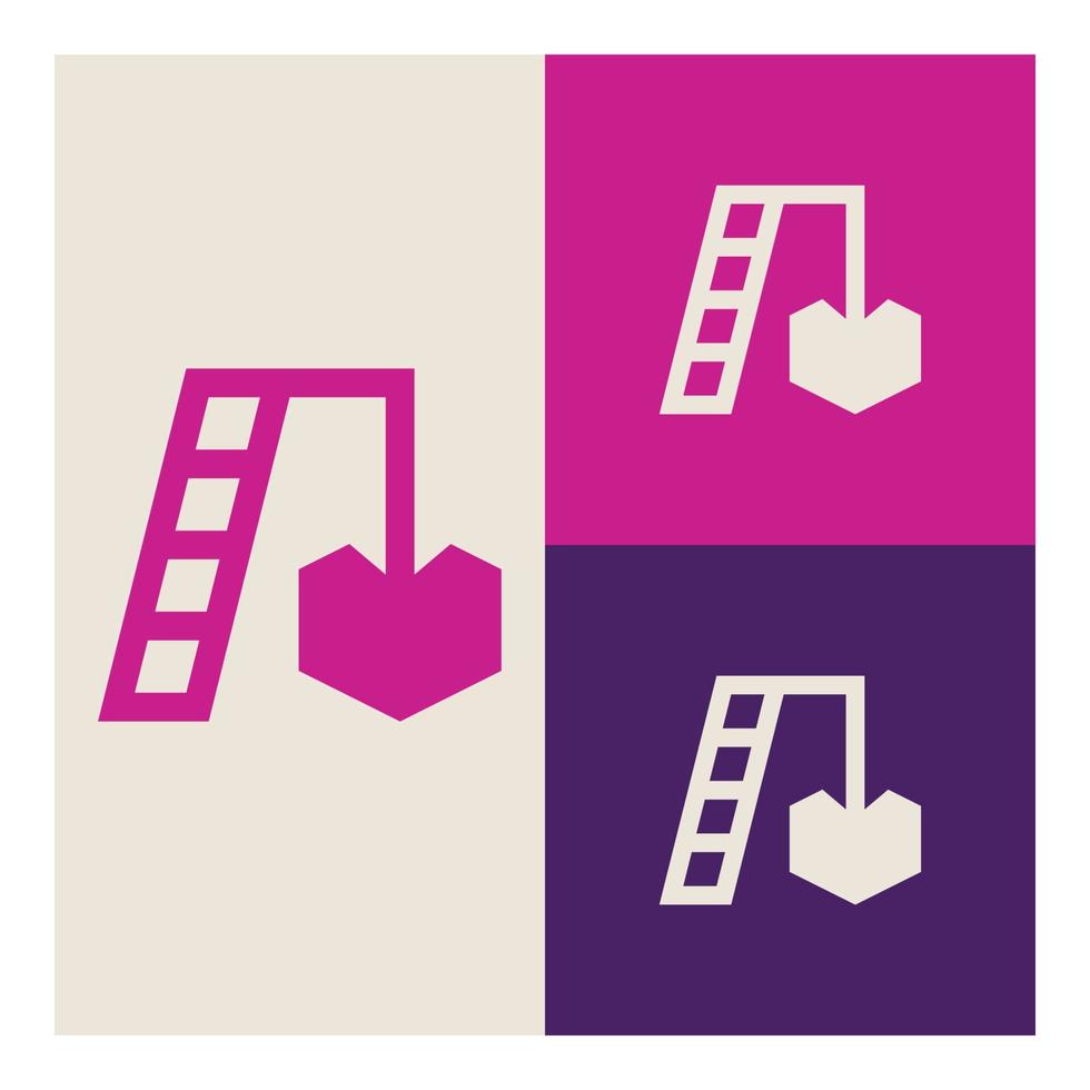 letter A logo template design, with heart vector icon combination.