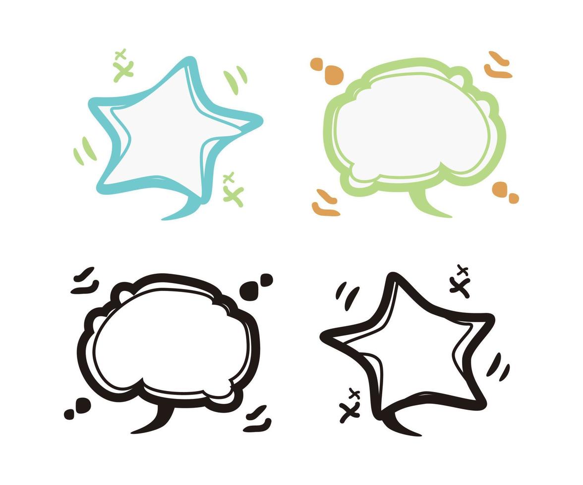 Colorful speech bubbles of different shapes, comic design theme icons. Vector illustration