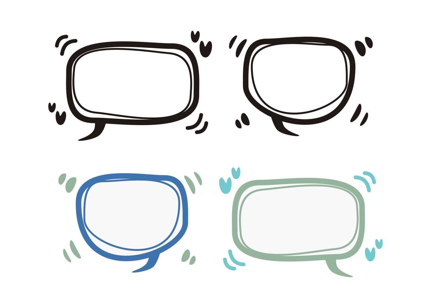 Colorful speech bubbles of different shapes, comic design theme icons. Vector illustration