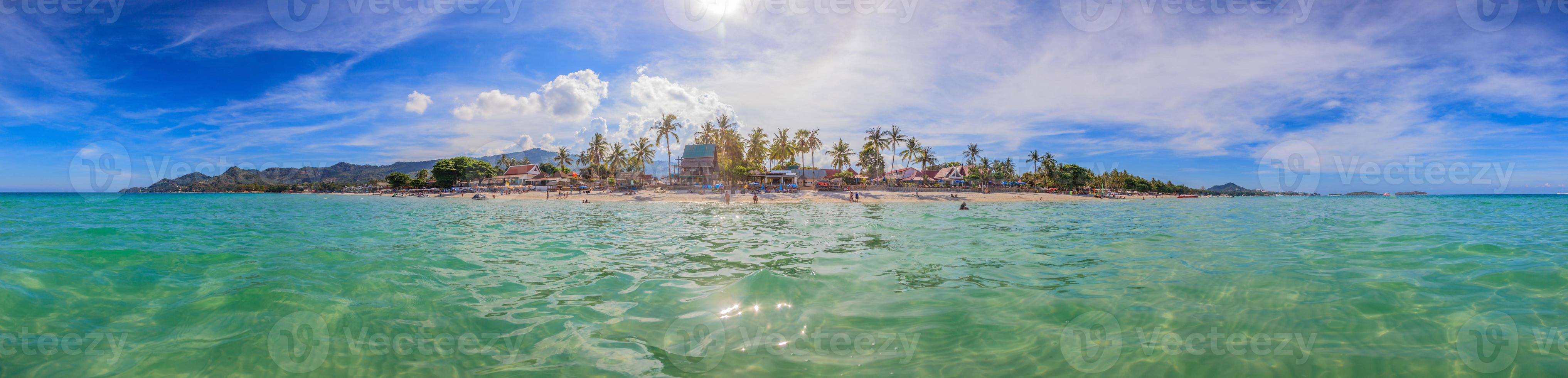 Tropical beach in backlight photo