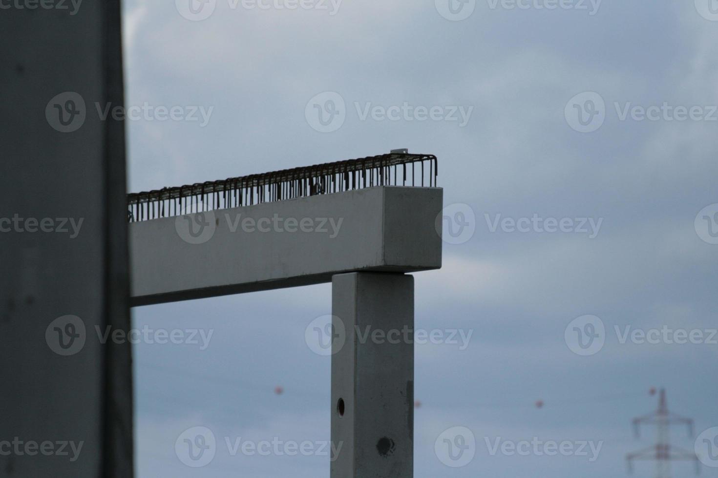 precast concrete elements on construction site during installation photo