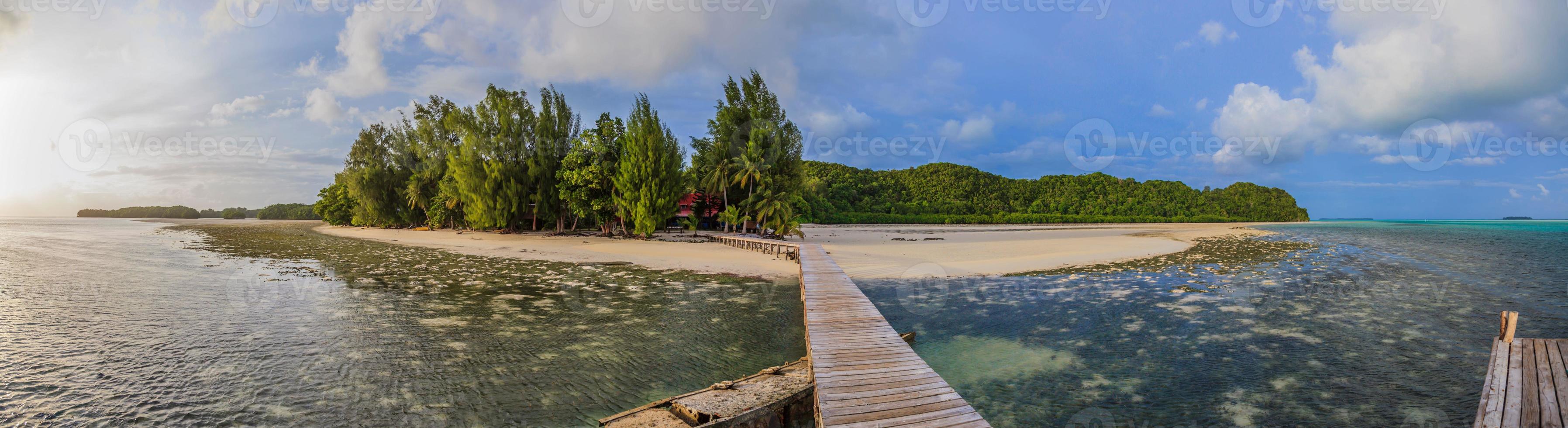 Boat pier of Carp Island on Palau photo