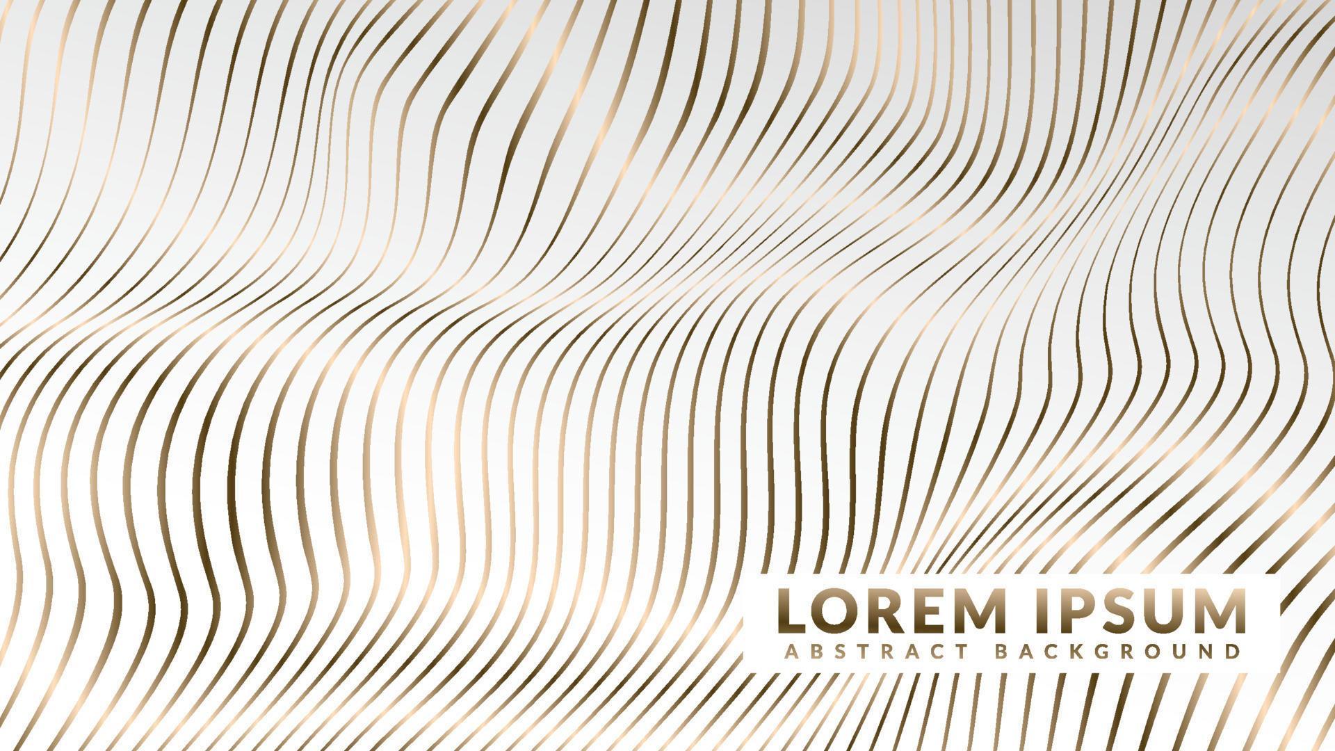 Gold stripes on white background with waving flag effect. Abstract