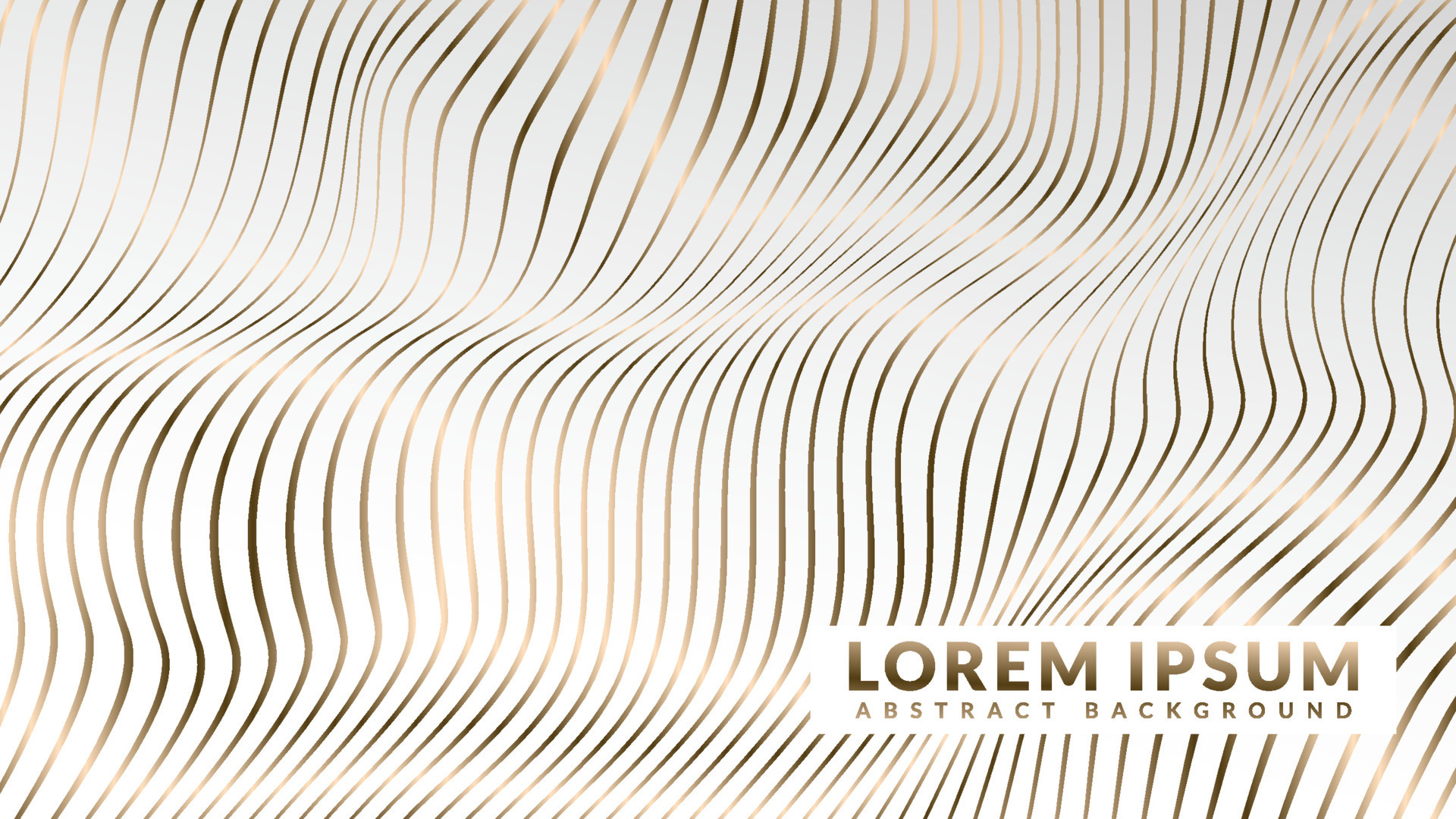 Gold stripes on white background with waving flag effect. Abstract