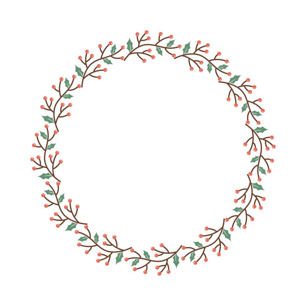 round cherry floral frame vector illustration