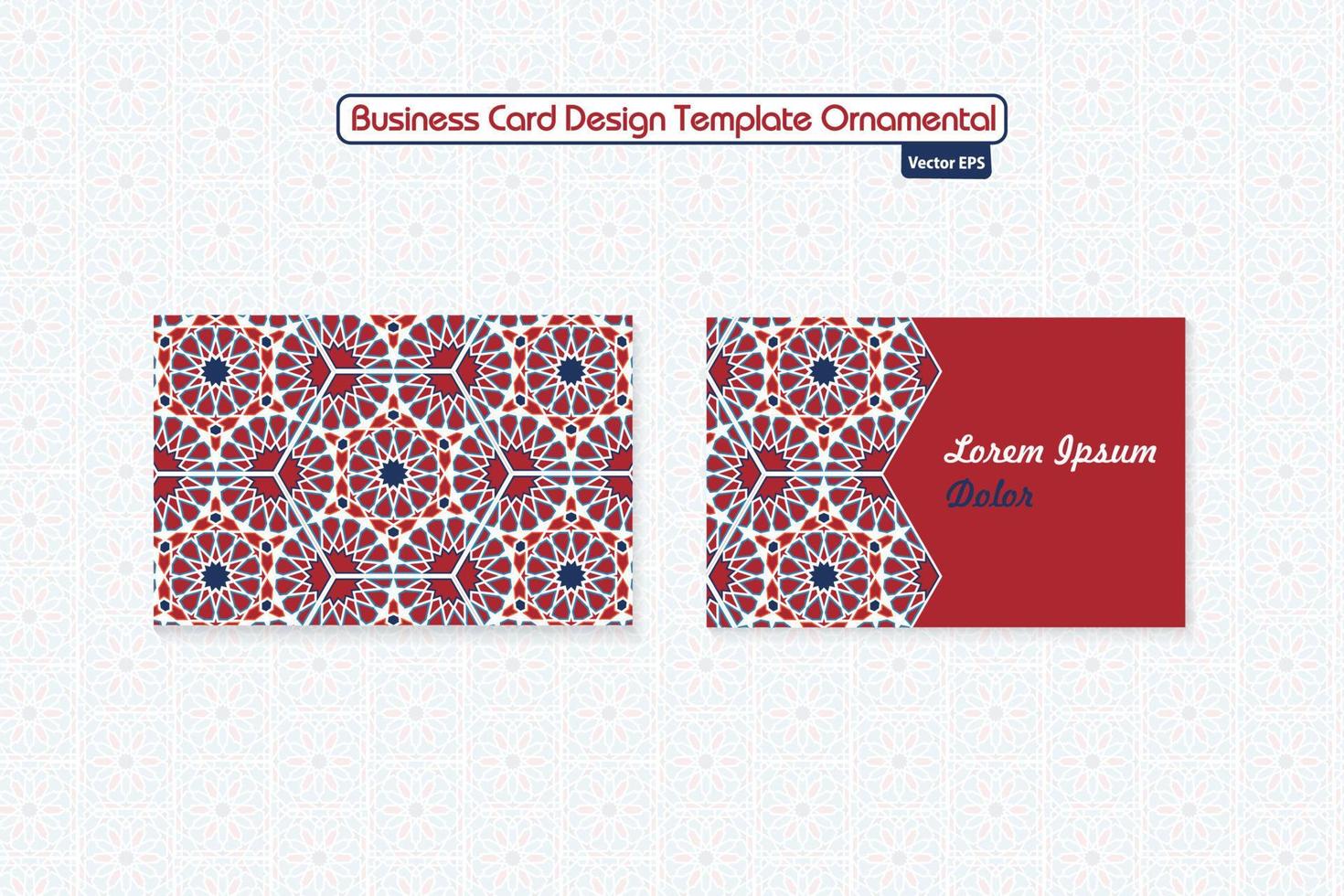 Islamic geometric decorative patterns, background collection, Islamic Business Cards. Vector image.