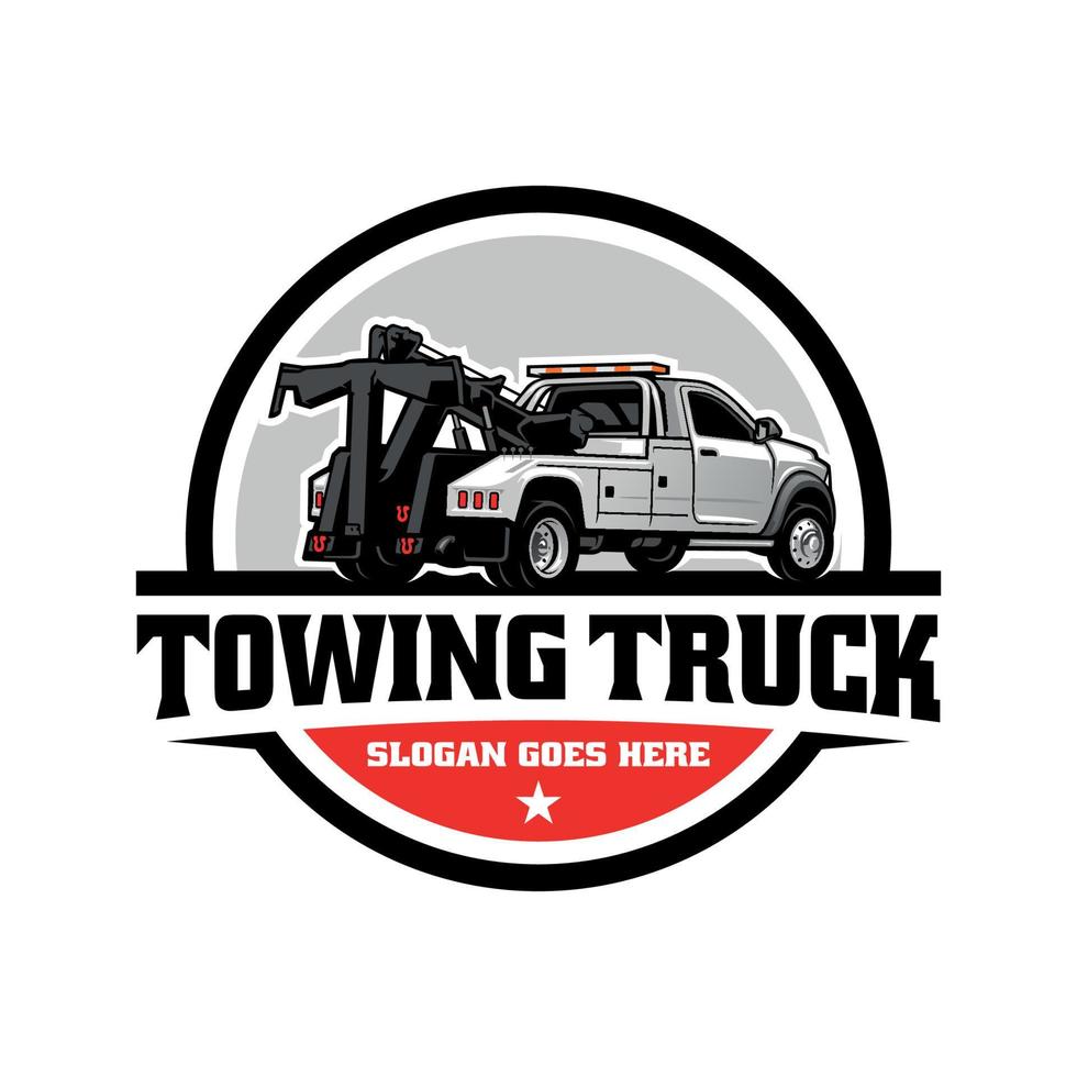 Towing truck illustration logo vector isolated