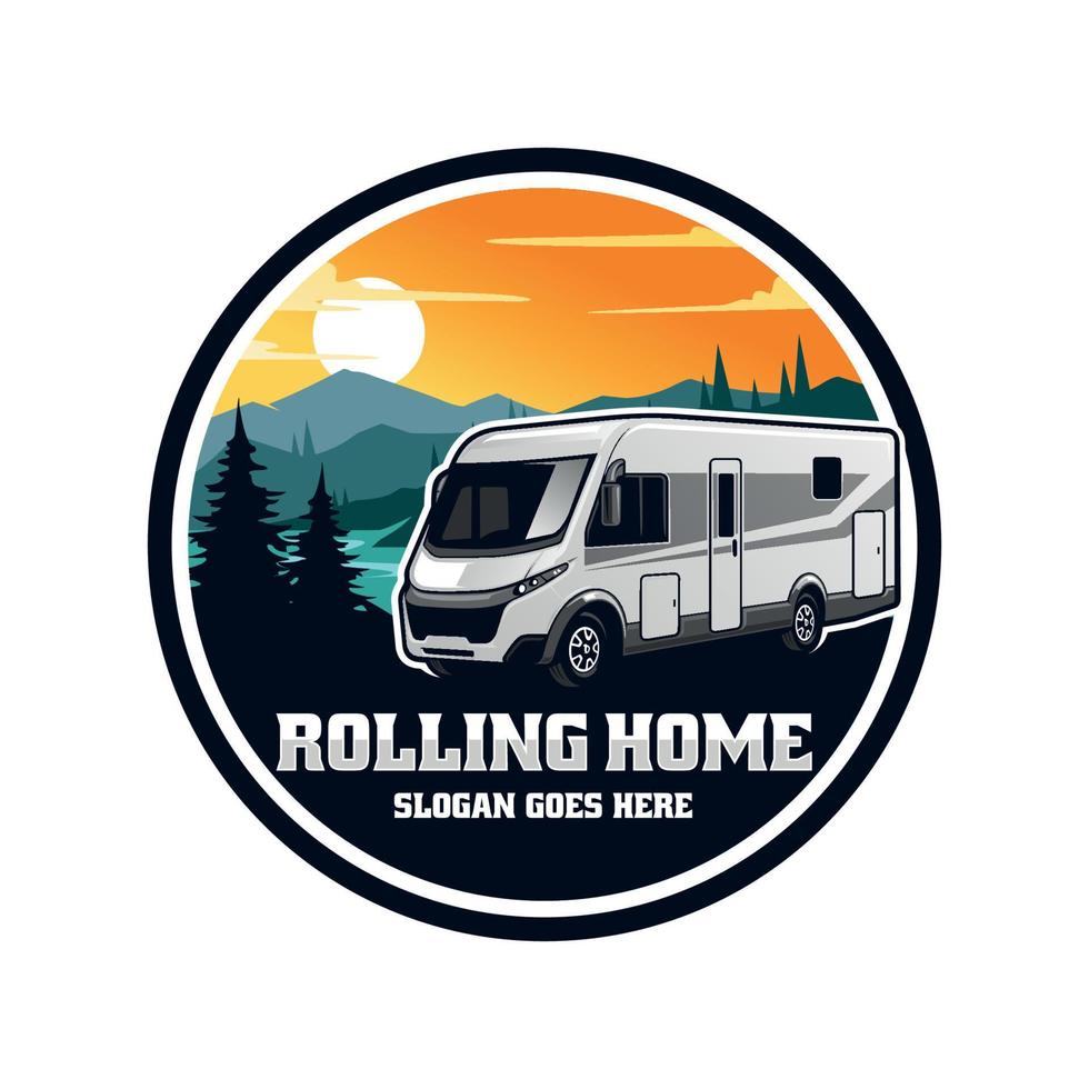 RV motor home illustration logo vector