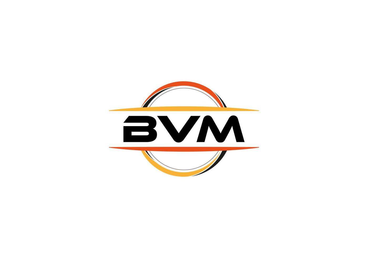 BVM letter royalty mandala shape logo. BVM brush art logo. BVM logo for a company, business, and commercial use. vector